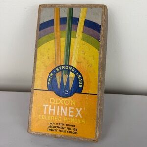 Vintage Dixon Thinex Colored Pencil Boxed Set 24 count* Missing 2